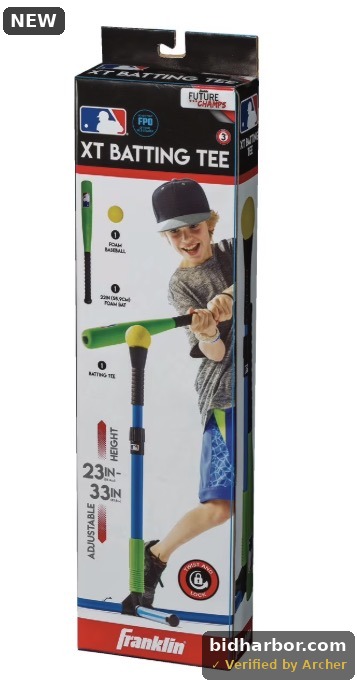 Franklin Sports MLB XT Adjustable Youth Batting Tee, 23-33 in