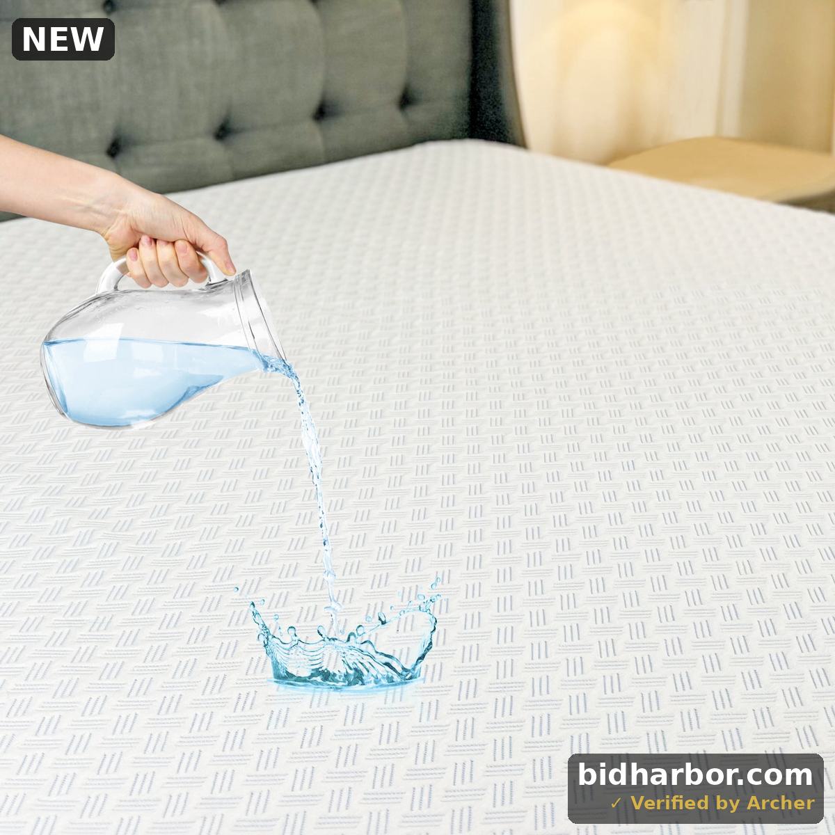Accuratex Mattress Protector-100% Waterproof Breathable&Cooling-Bamboo 3D Air Bed Cover King-16 Inches Deep For Adults