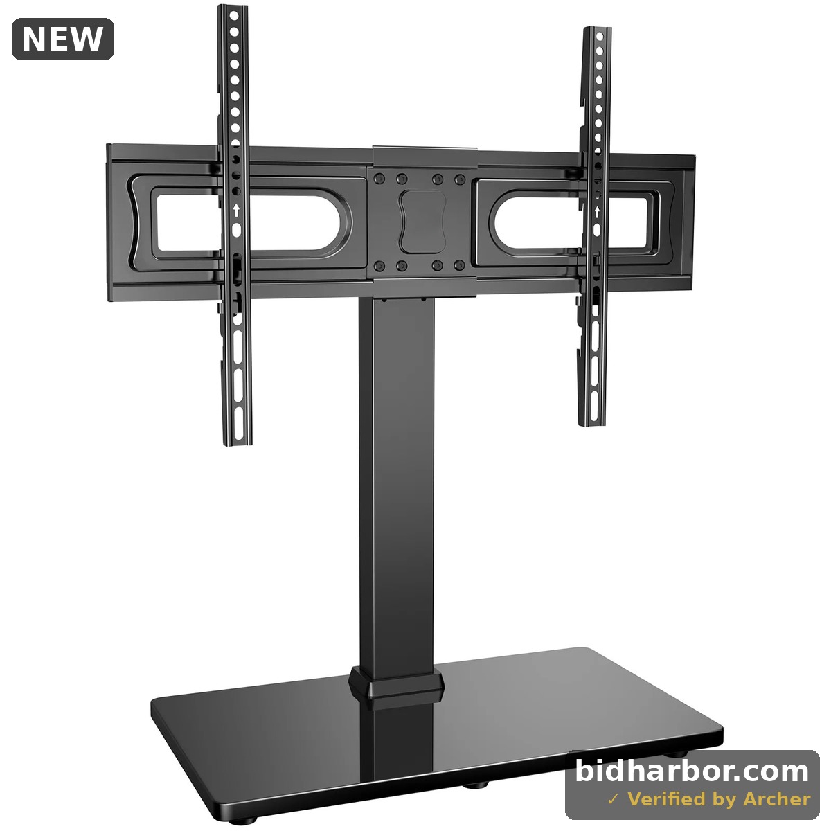 Perlesmith MountFTV Universal Swivel Tabletop TV Stand For 37-75 Inch TVs Desktop TV Base Stand With Height Adjustable Hold Up To 99LBS Max 600x400mm