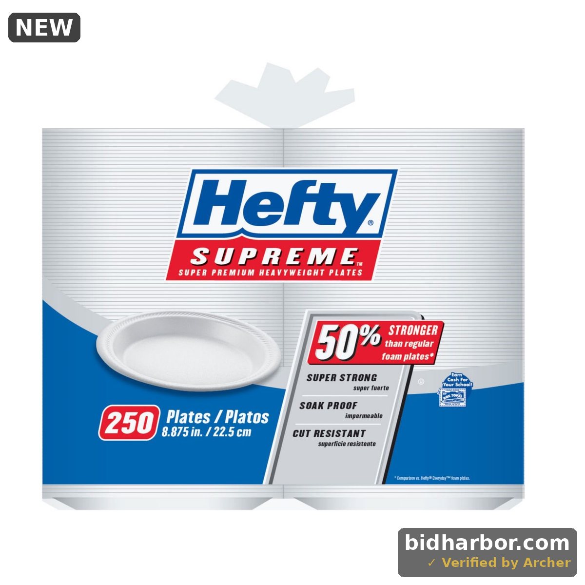 Hefty Supreme Foam Disposable Lunch Plates, 8 7/8