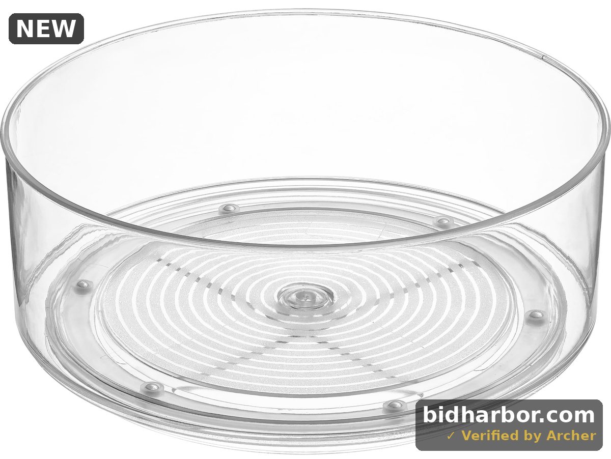 Home Intuition Round Plastic Lazy Susan Turntable Food Storage Container For Kitchen