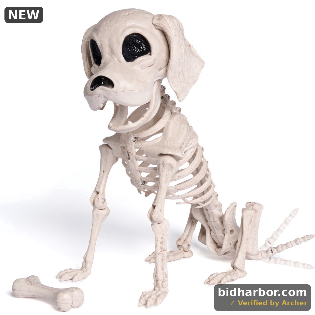 Joyfy 9.8 Inch Halloween Skeleton Dog Skeleton Halloween Decor Pose-N-Stay Plastic Skeleton Bones With Posable Joints For Hallowmas Decoration Outdoor Haunted House Party