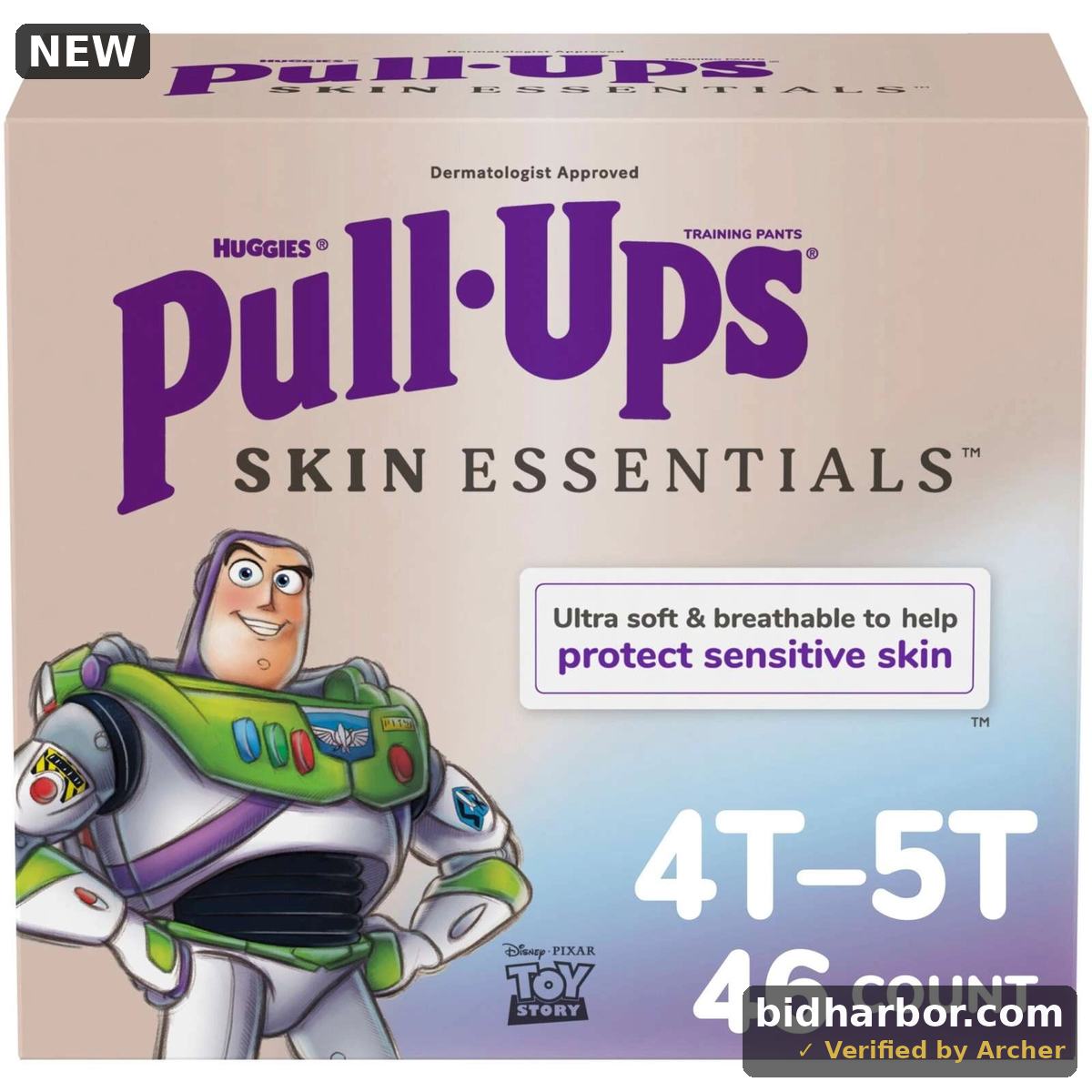 Pull-Ups Boys Skin Essentials Training Pants for Sensitive Skin, 4T-5T, 46 Count