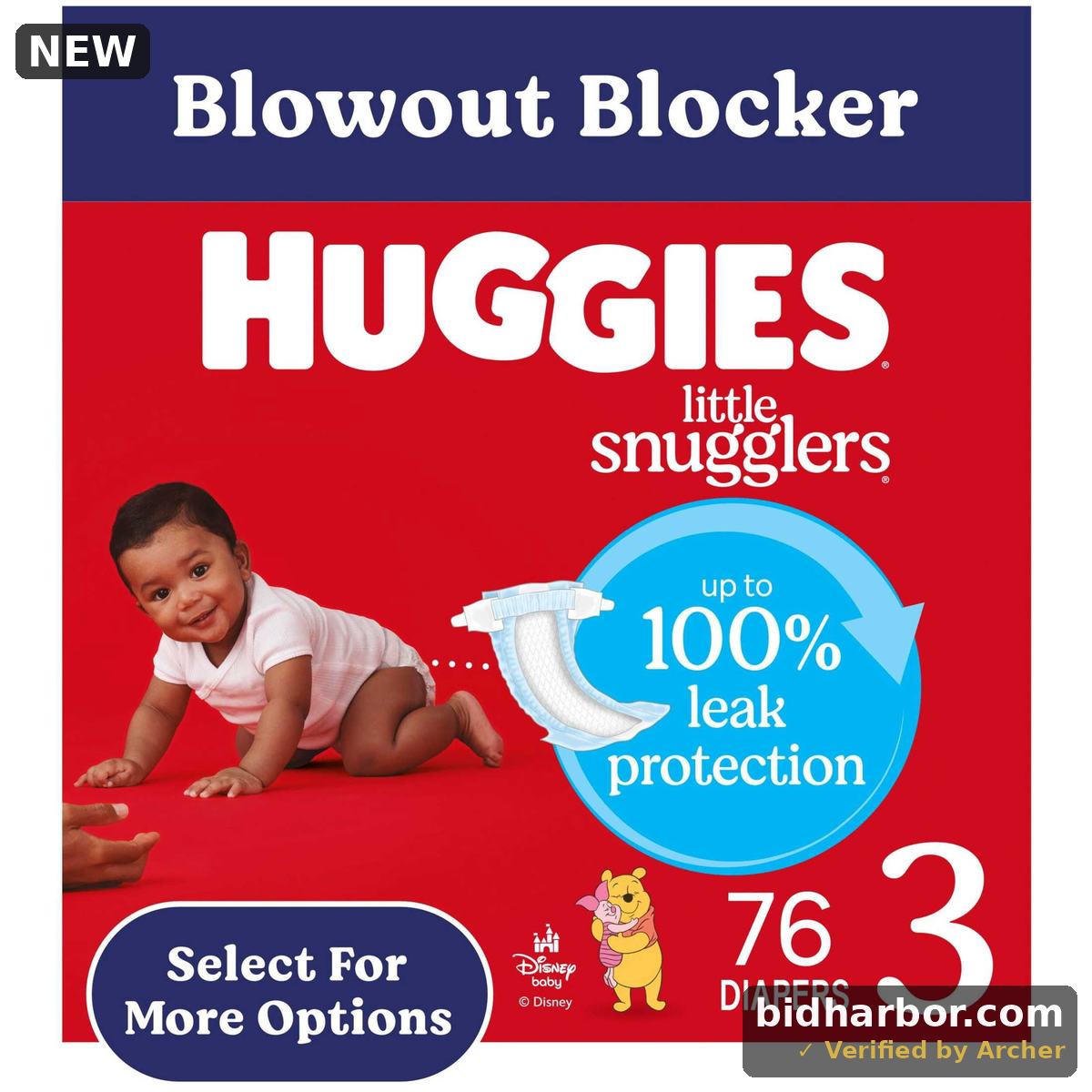Huggies Little Snugglers Baby Diapers, Size 3 (16-28 lbs), 76 Count (Select for More)