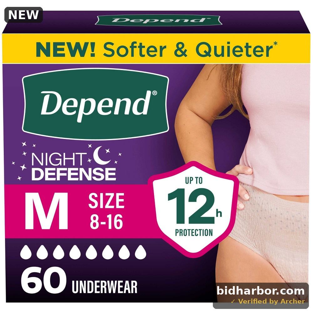 Depend Night Defense Adult Incontinence Underwear for Women, Choose Size — Size Medium