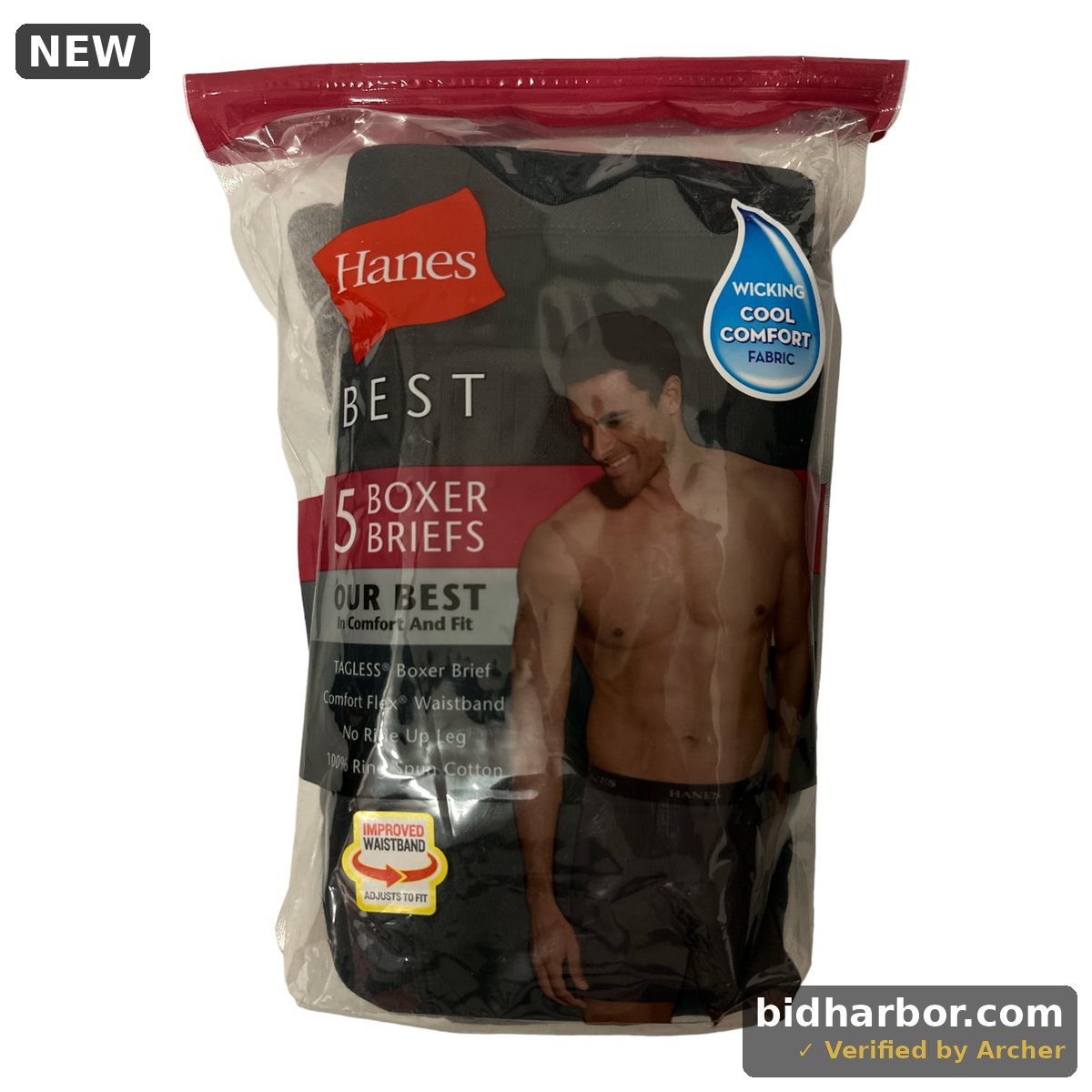 Hanes Mens Best Comfort Tagless Flex Waistband No Ride-Up Boxer Briefs, 5pk (Black/Grey, M (32-34))