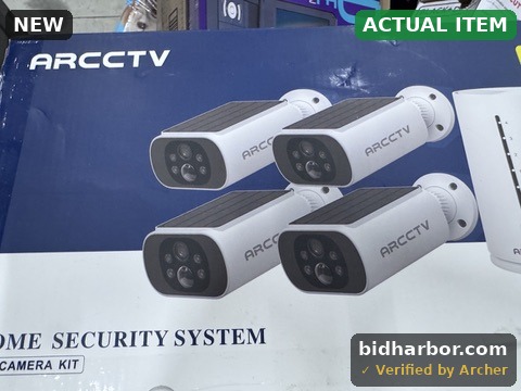 ARCCTV Solar Wireless Outdoor Home Security Camera System, 4-Camera Kit with Base Station