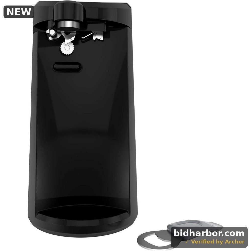 BLACK+DECKER EasyCut Extra-Tall Can Opener with Knife Sharpener and Bottle Opener, Black, EC500B