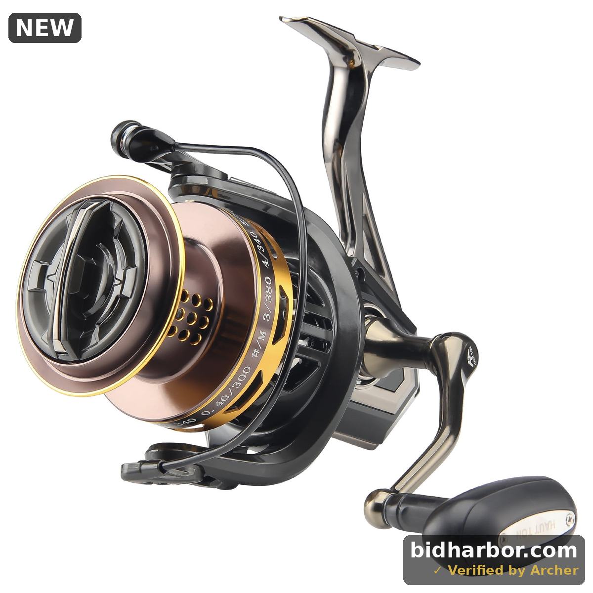 HAUT TON Big Game Surf Spinning Fishing Reel, 20 kg Max Drag, Backlash-Free Bearings, Metal Reel Seat, Zinc Alloy Gear, for Saltwater Inshore and Offshore Fishing (8000/10000/12000 Series)