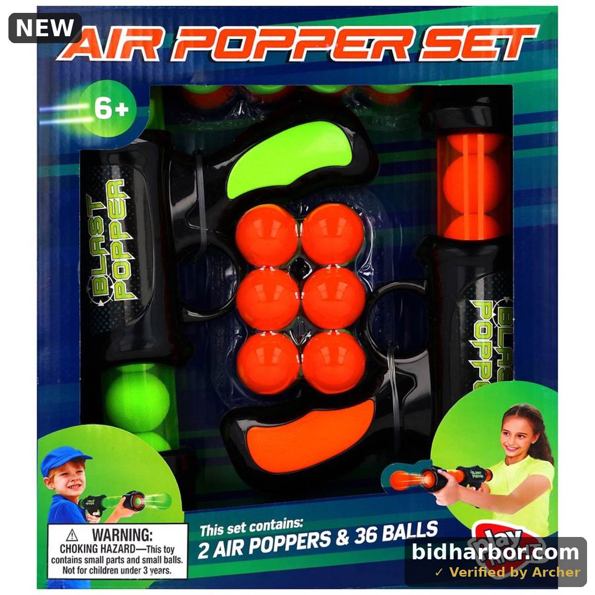 Playright Air Popper Set, 2 Air Poppers and 36 Balls