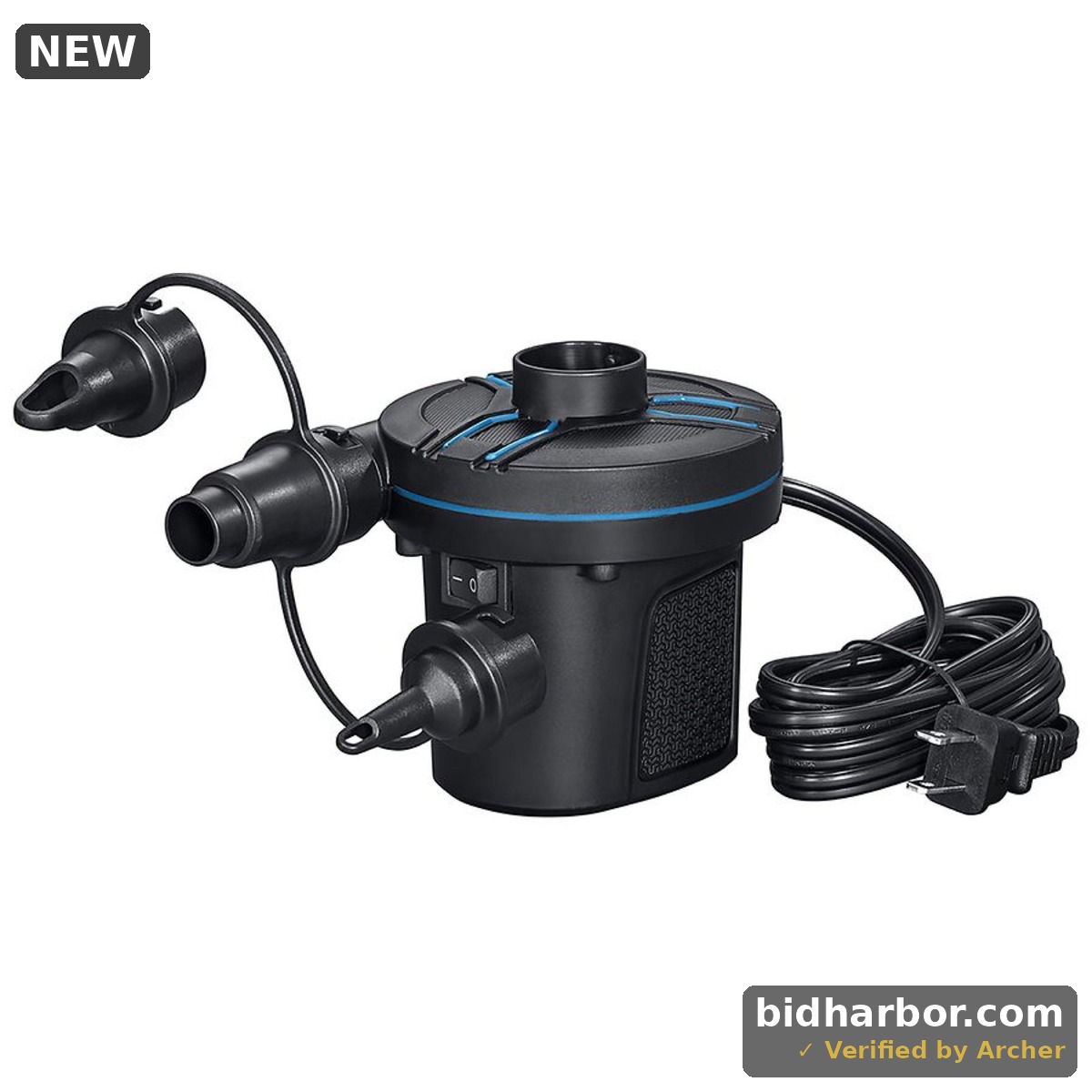 Bestway PowerTouch AC Electric Air Pump, 110-120V, with 3 Valve Adapters